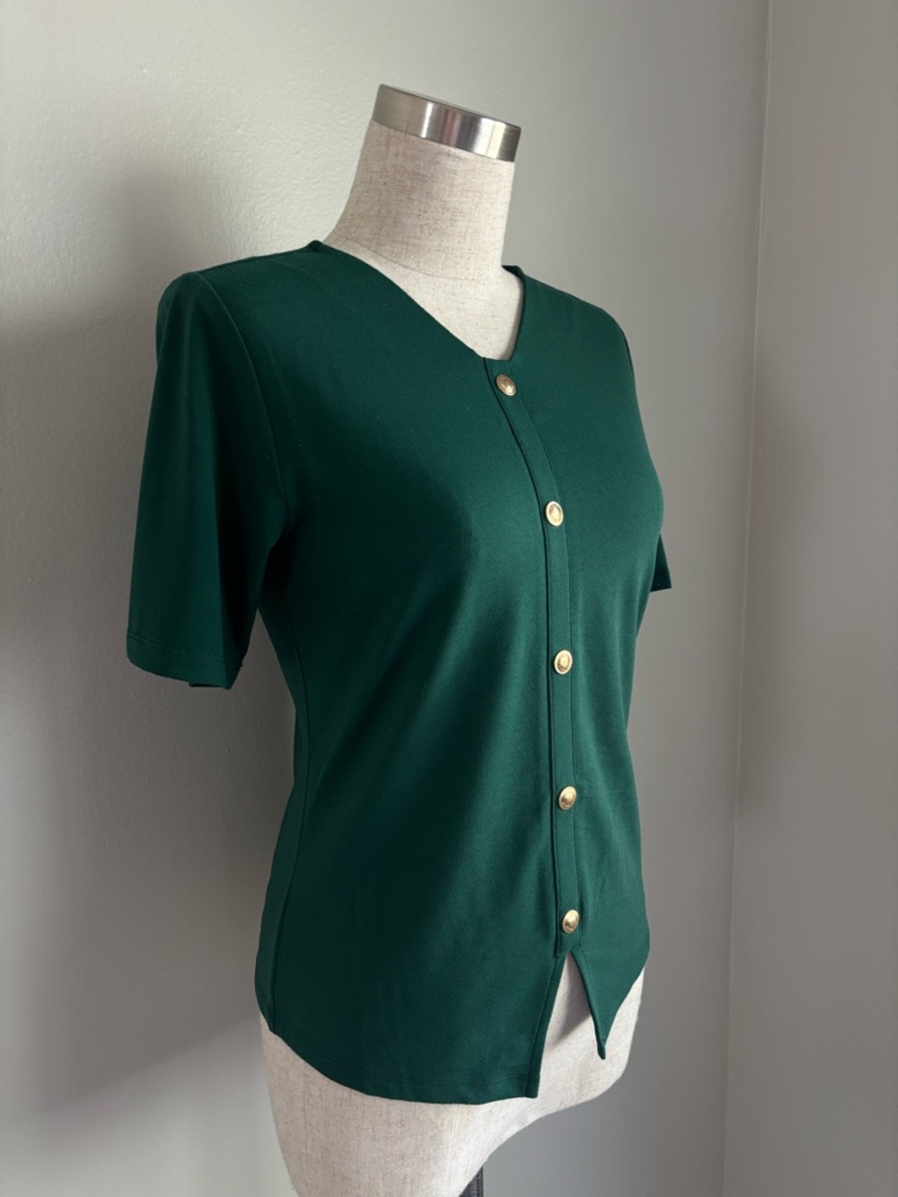 Michael Kors Women's Dark Emerald Blouse Top - Picture 2 of 7